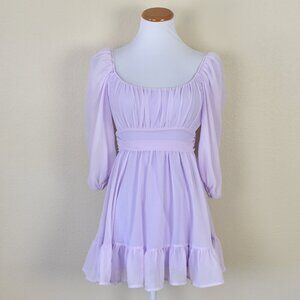 Lucy in the Sky Neia Ruffle Babydoll Dress Purple - M